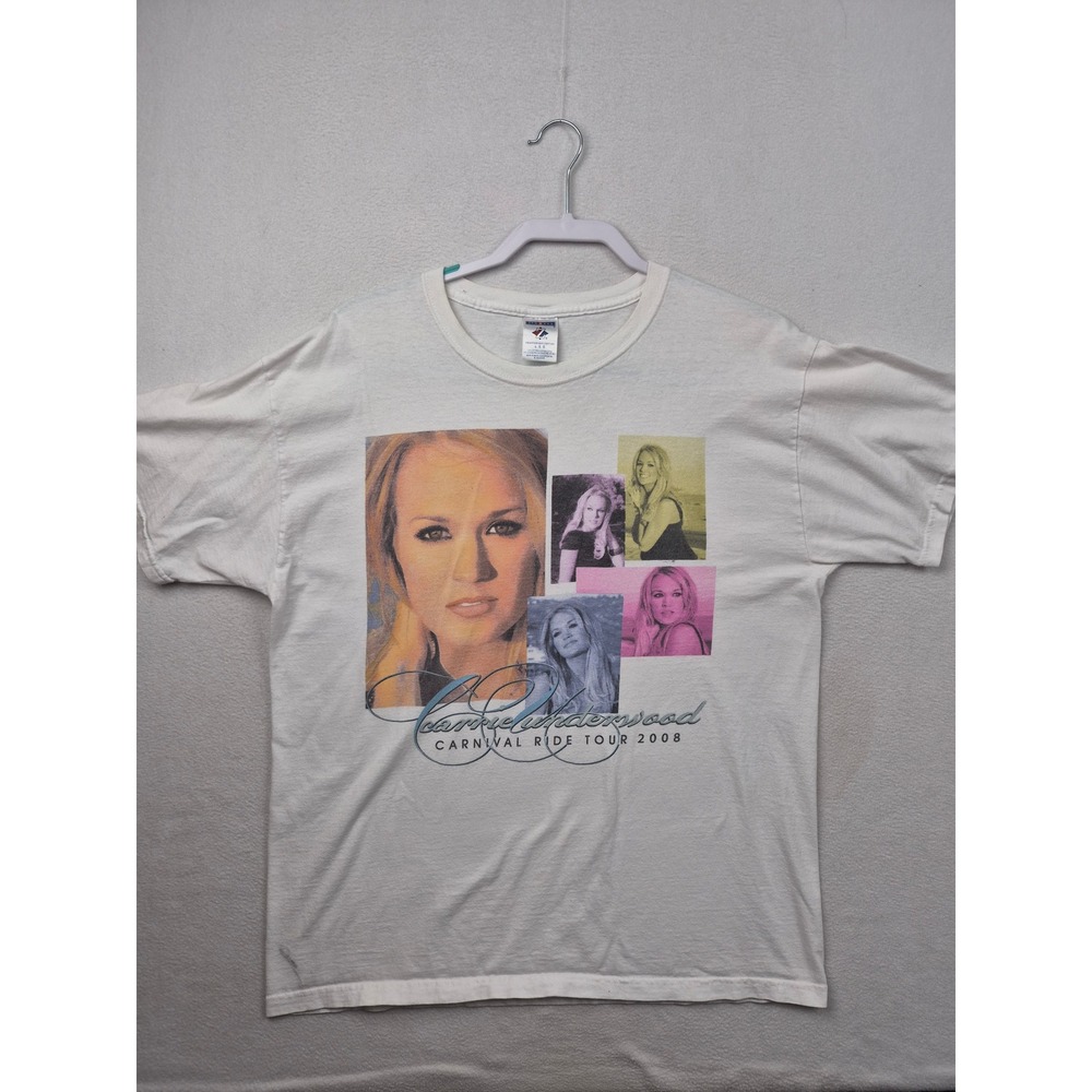 Carrie Underwood Carnival Ride Tour 2008 Graphic T-Shirt Mens Large White